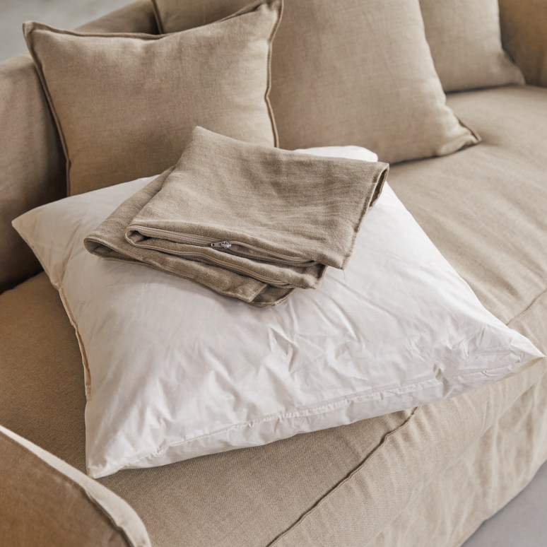 Ariane - Sofa aus naturbelassenem Leinen, 3-Sitzer