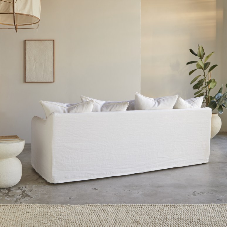 Ariane - Ariane – Sofa aus weißem Leinen, 5-Sitzer