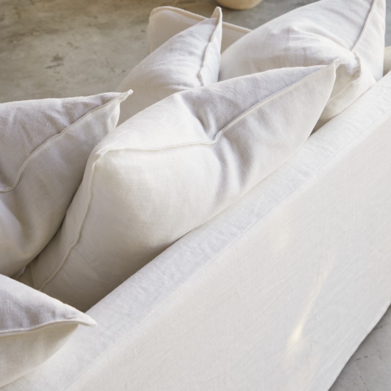 Ariane - Ariane – Sofa aus weißem Leinen, 5-Sitzer