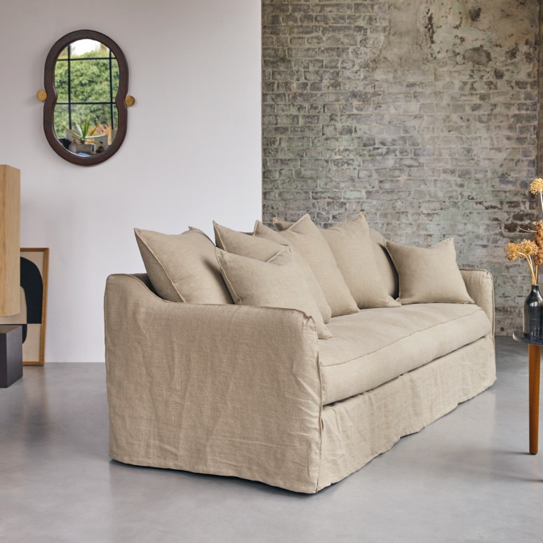 Ariane - Sofa aus natürlichem Leinen, 5-Sitzer