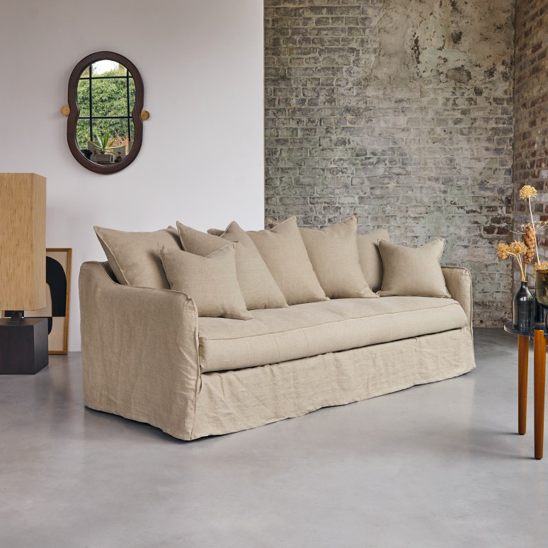 Ariane - Sofa aus natürlichem Leinen, 5-Sitzer