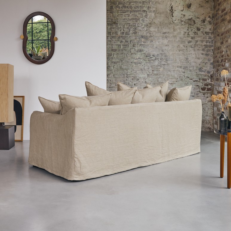 Ariane - Sofa aus natürlichem Leinen, 5-Sitzer