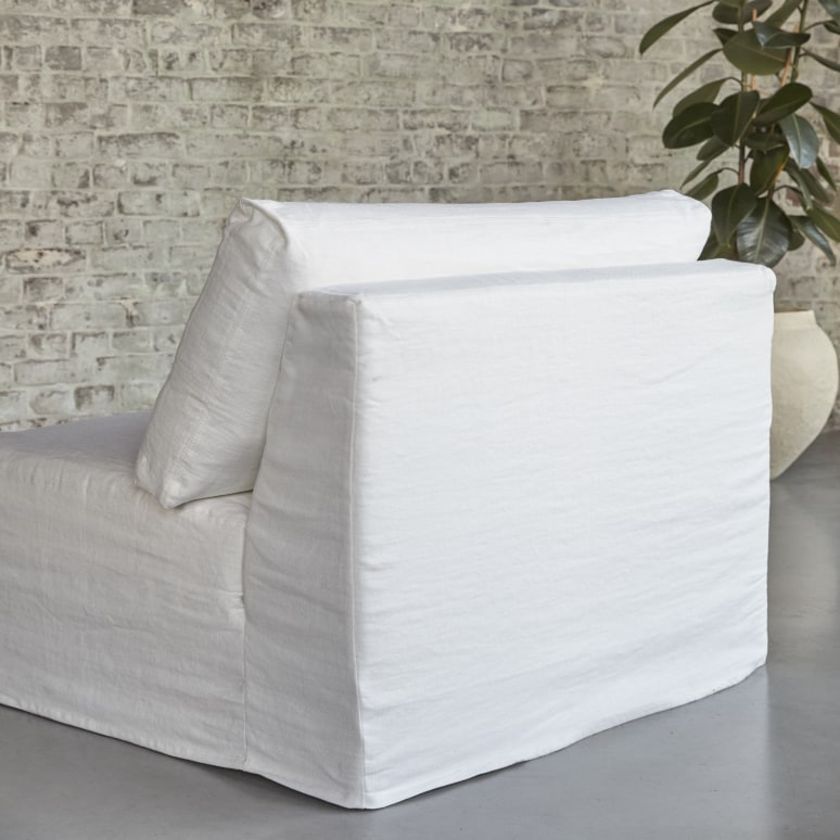 Nils - Chauffeuse modulable en lin blanc