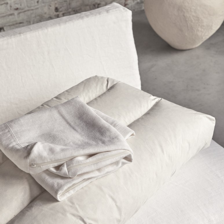 Nils - Poltrona modulabile in lino bianco