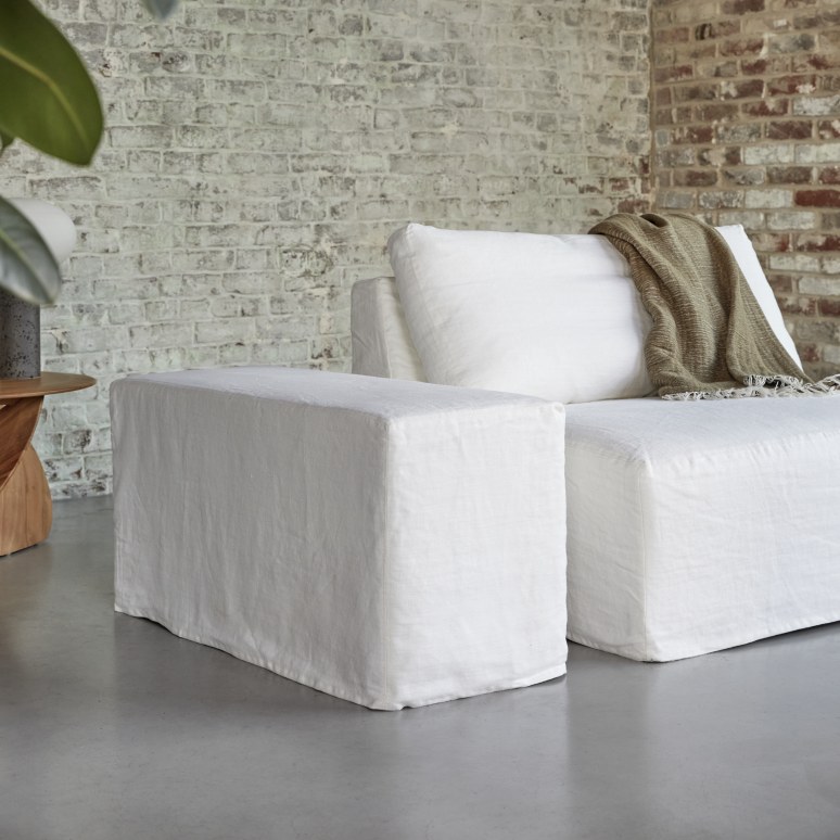 Nils - Poltrona modulabile in lino bianco