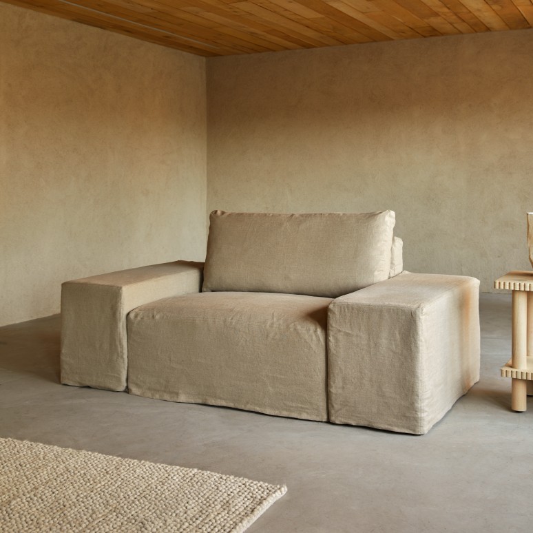 Nils - Poltrona modulabile in lino naturale