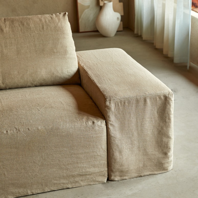 Nils - Poltrona modulabile in lino naturale