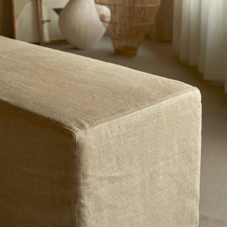Nils - Divano modulabile in lino naturale, 3-5 posti letto