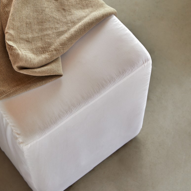 Nils - Modulaire hoekbank in natuurlijk linnen met chaise longue, 2-zit 