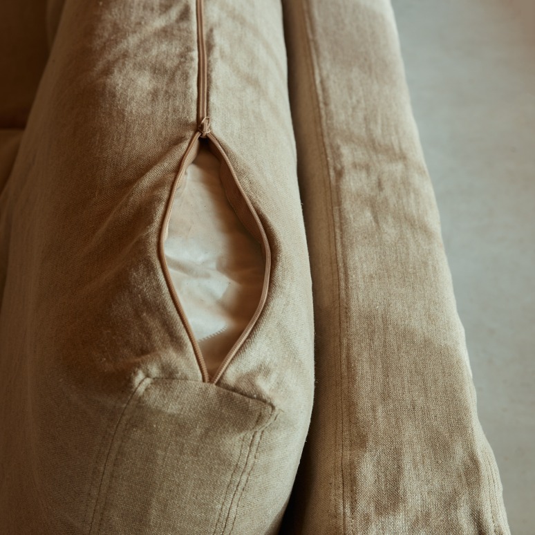 Nils - Divano modulabile in lino naturale, 3-5 posti letto