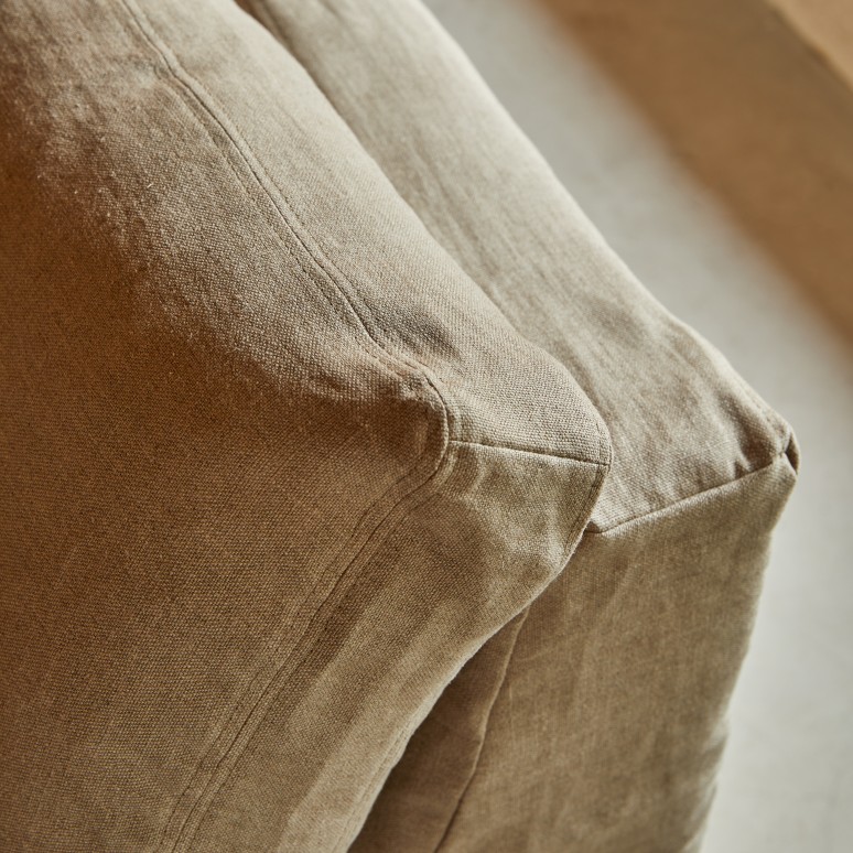 Nils - Modul-Ecksofa aus natürlichem Leinen, 3-Sitzer