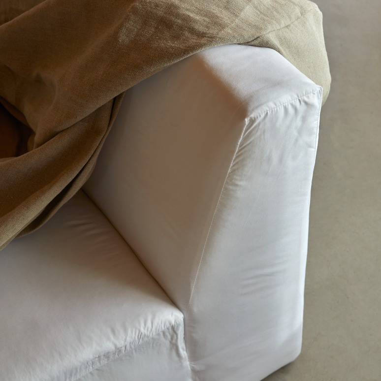 Nils - Modul-Ecksofa aus natürlichem Leinen, 3-Sitzer