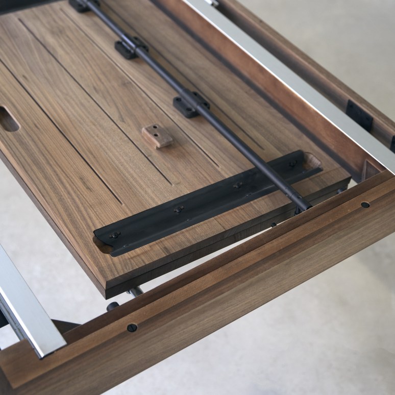 Esmée - Mesa extensible de madera maciza de nogal 6-12 personas.