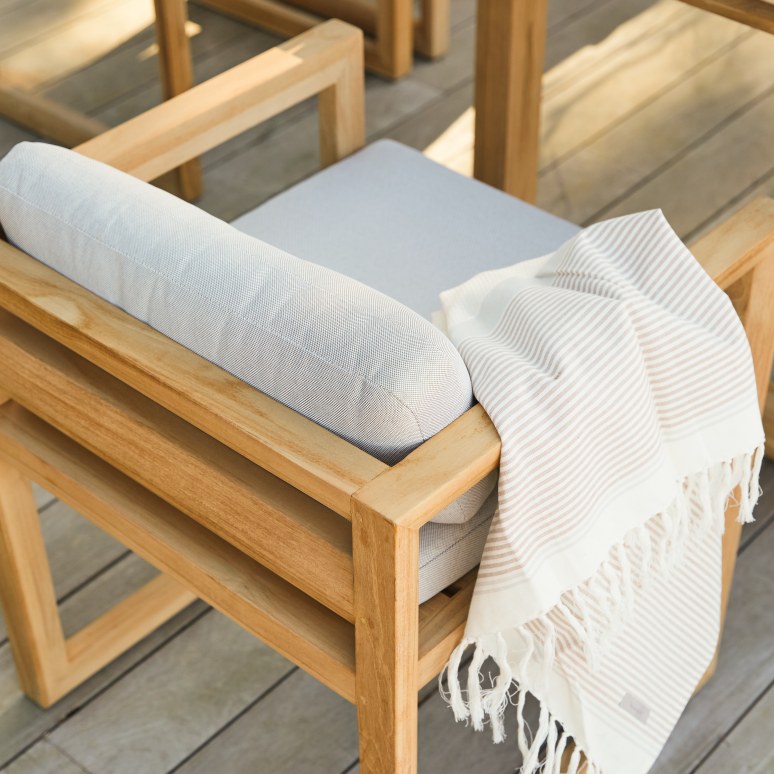 Noah - Ensemble de jardin en teck massif 6 chaises