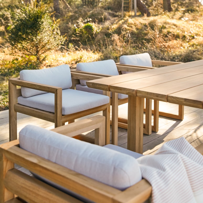 Noah - Ensemble de jardin en teck massif 6 chaises