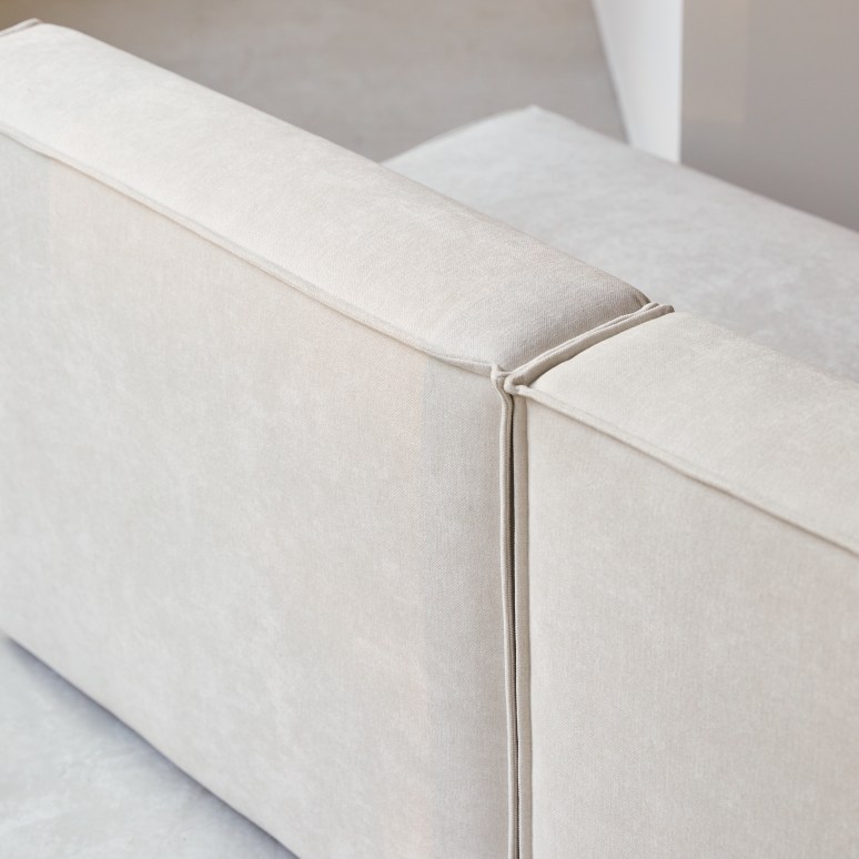 Dario - Divano dritto modulabile in tessuto beige, 2 posti