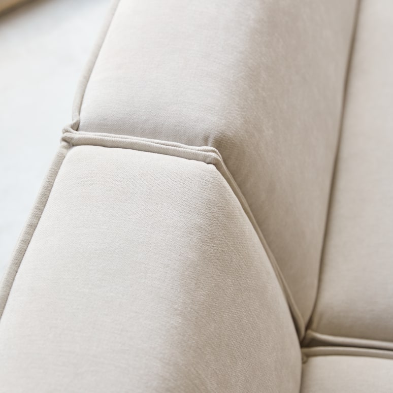 Dario - Canapé droit modulable en tissu beige, 2 places