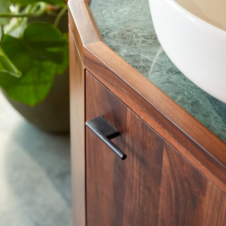 Jade - Mobile sotto lavabo in palissandro massello e marmo 80 cm