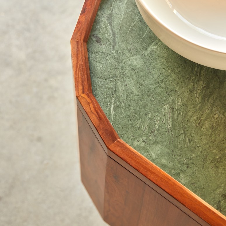 Jade - Mobile sotto lavabo in palissandro massello e marmo 120 cm