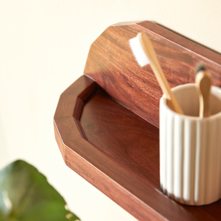 Jade - Solid sheesham wood bathroom shelf 60 cm