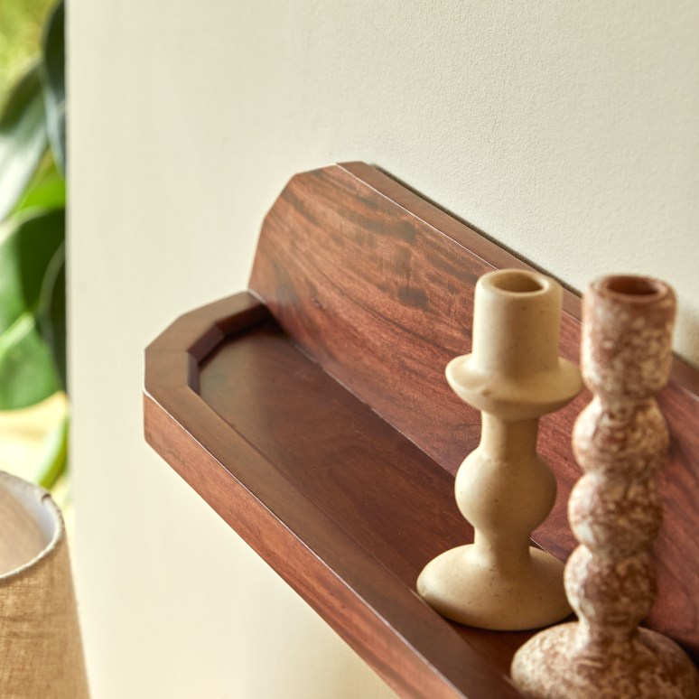 Jade - Etagère murale en palissandre massif 60 cm