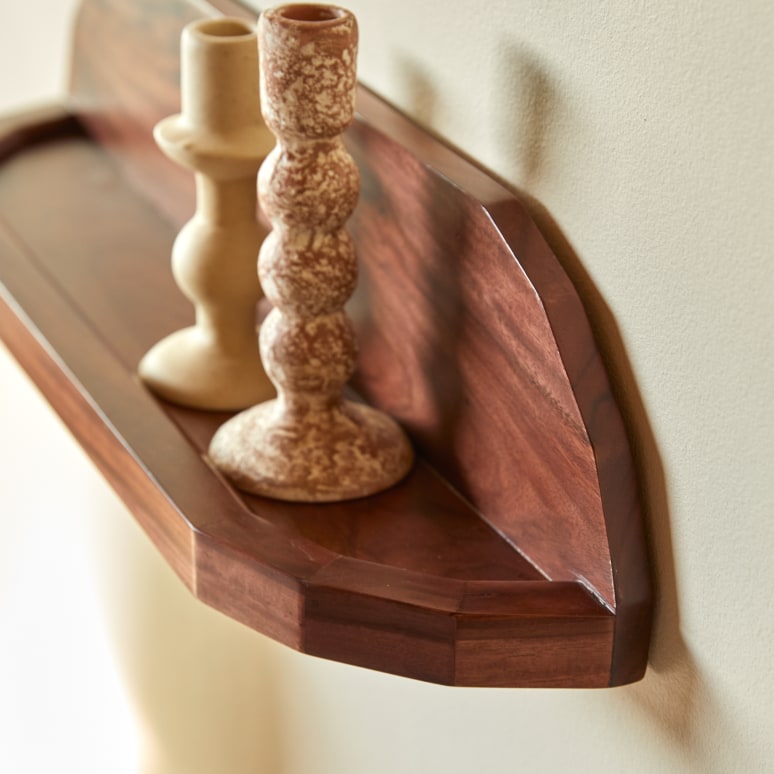 Jade - Wall shelf in solid sheesham wood 60 cm
