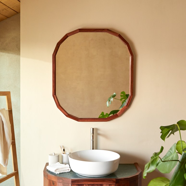 Jade - Solid sheesham wood mirror 80x70 cm