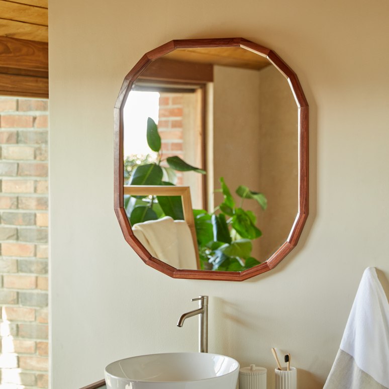 Jade - Solid sheesham wood mirror 80x70 cm