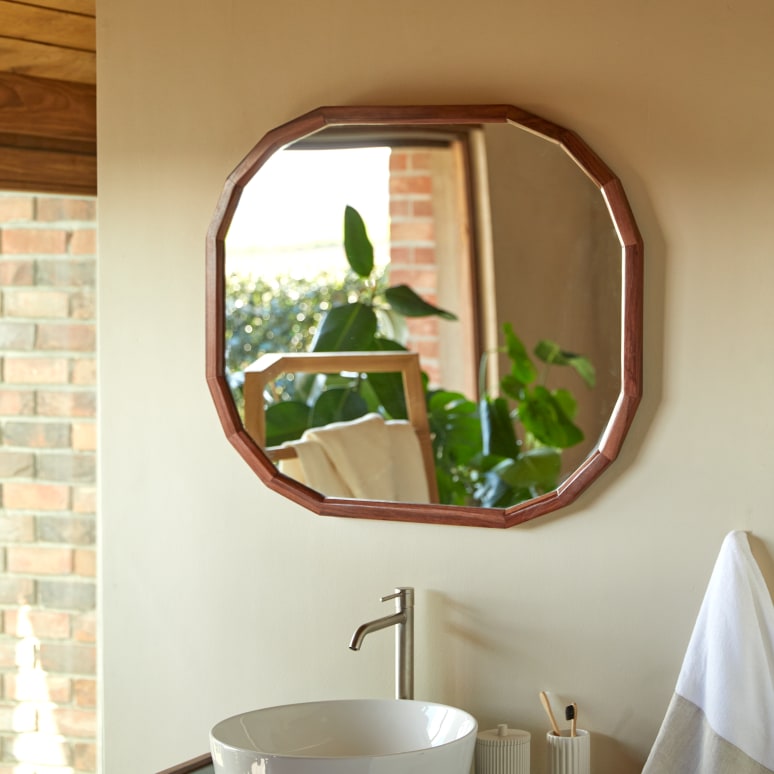 Jade - Specchio in palissandro massello 80x70 cm