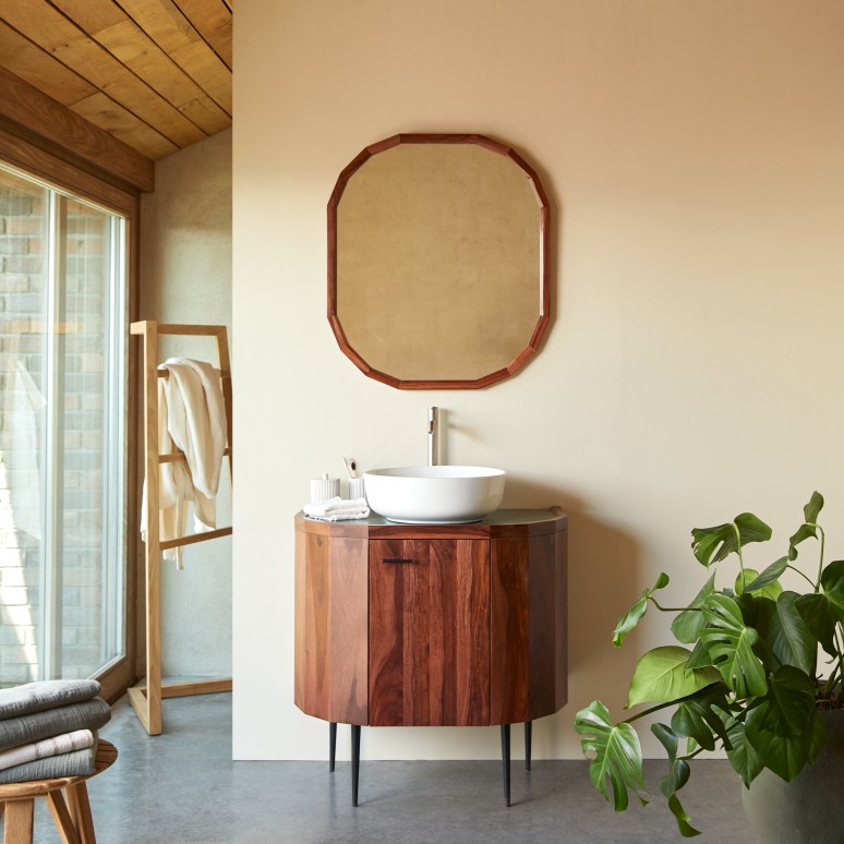 Jade - Spiegel in massief palissander 80x70 cm