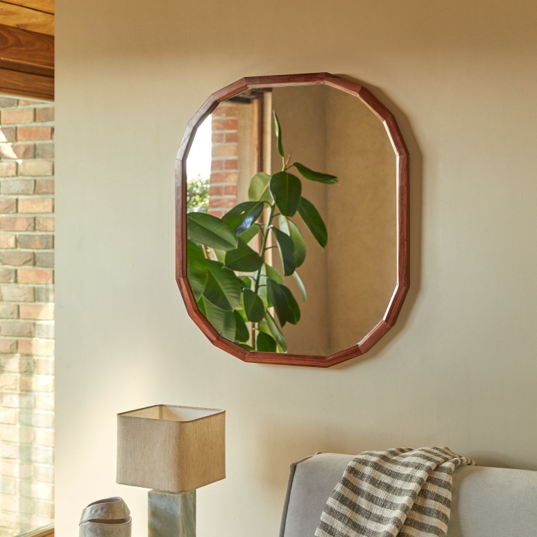 Jade - Solid sheesham wood decorative mirror 80x70 cm