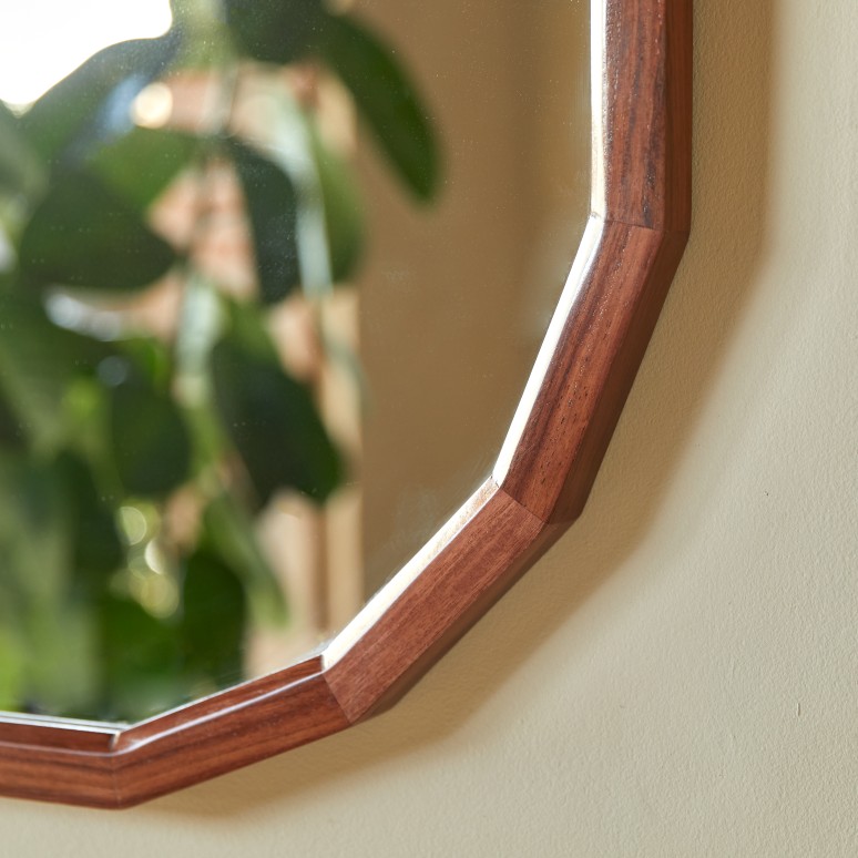 Jade - Solid sheesham wood decorative mirror 80x70 cm