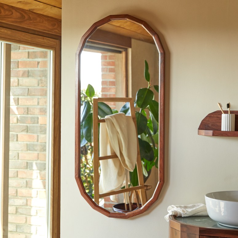 Jade - Miroir en palissandre massif 120x56 cm