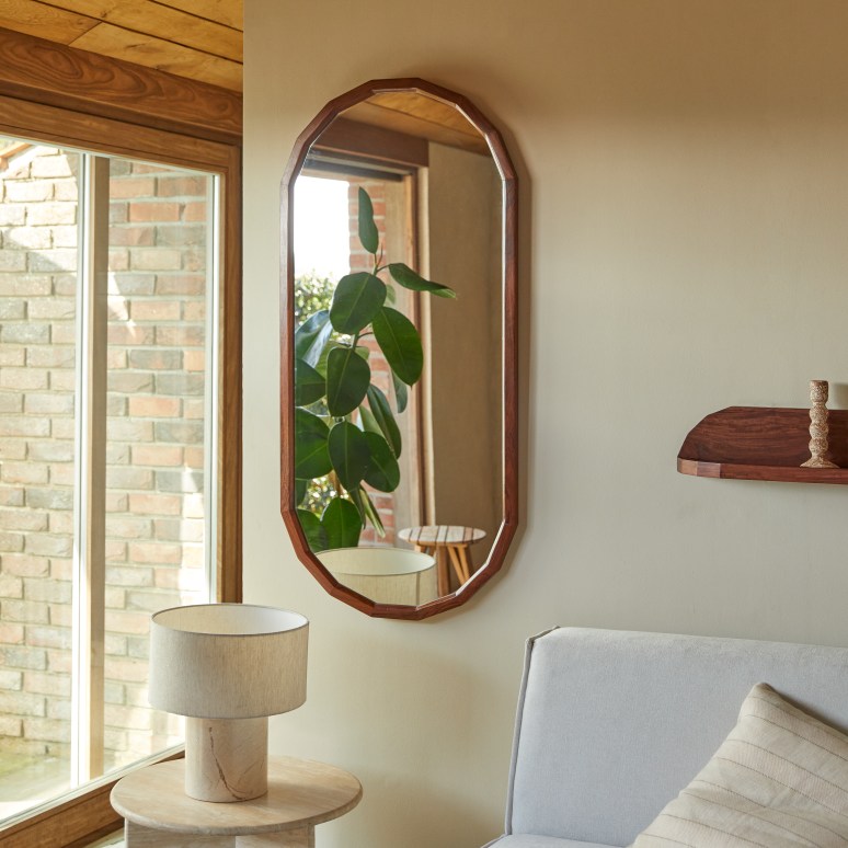 Jade - Solid sheesham wood decorative mirror 120x56 cm