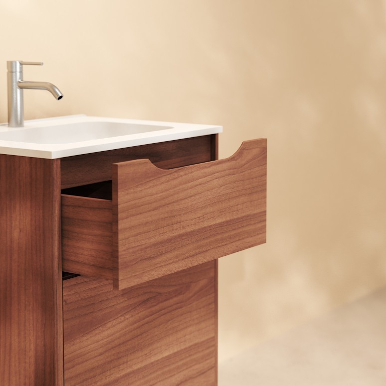 Gabrielle - Mobile per il bagno in mango massello e ceramica 60 cm