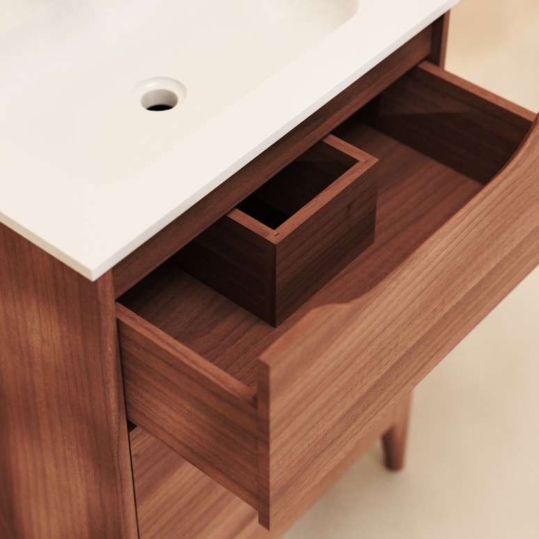 Gabrielle - Mobile per il bagno in mango massello e ceramica 60 cm