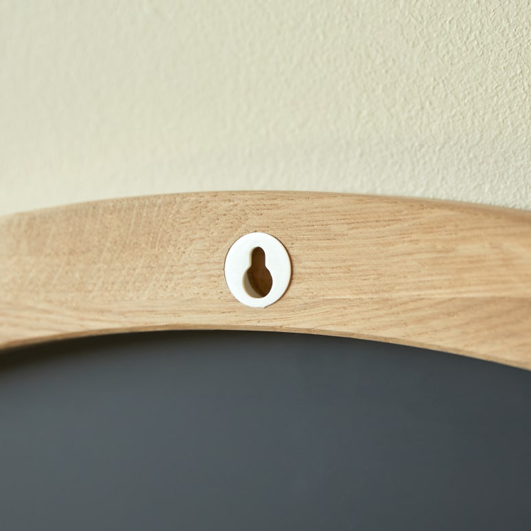 Fanie - Round oak mirror 90x90 cm