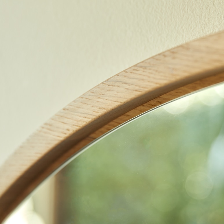 Fanie - Specchio rotondo in rovere 90x90 cm