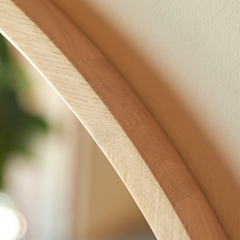 Fanie - Espejo redondo de roble 90x90 cm