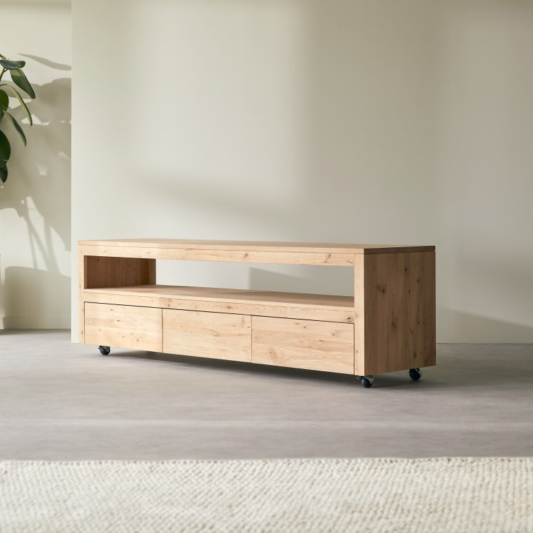 Anoa - Mueble para TV de roble macizo de 180 cm