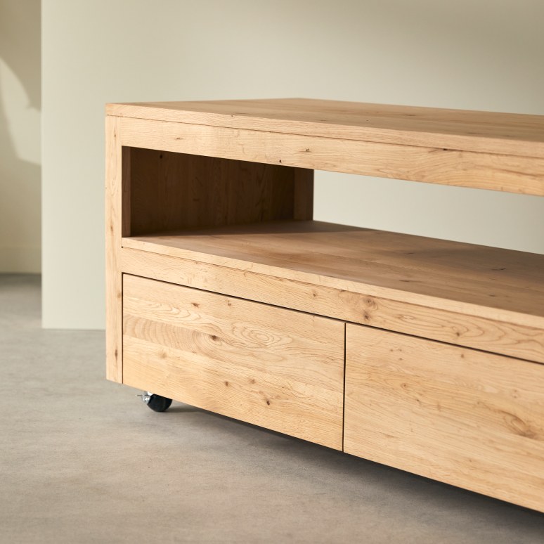 Anoa - Solid oak TV unit 180 cm