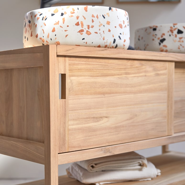 Arty - Meuble de rangement en teck massif 120 cm