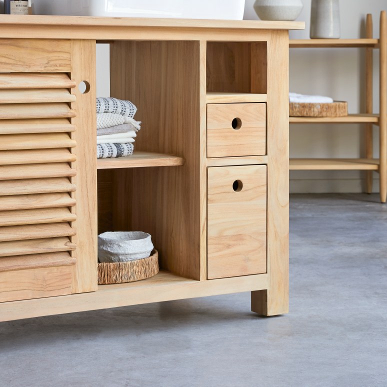 Coline - Mobile contenitore in teak massello 145 cm
