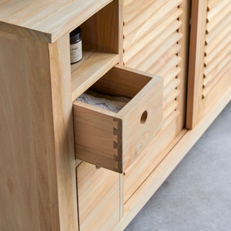 Coline - Opbergmeubel in massief teak 145 cm