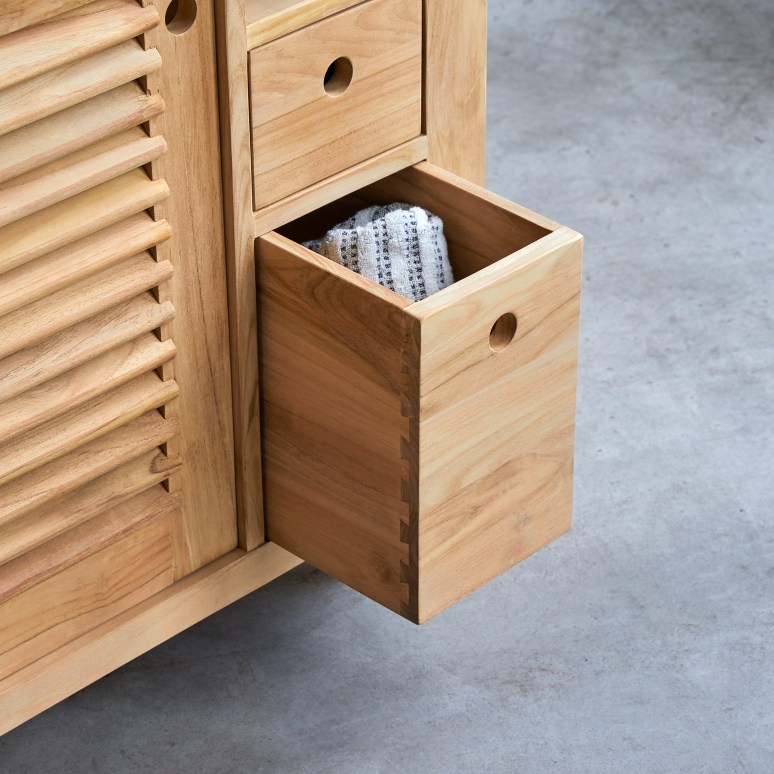 Coline - Meuble de rangement en teck massif 145 cm