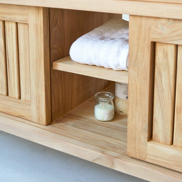 Colonial - Mueble de almacenaje de teca maciza 120 cm