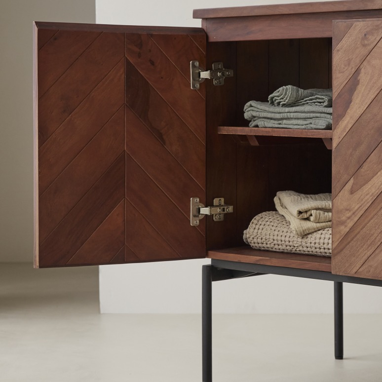 Ismaël - Meuble de rangement en palissandre massif 80 cm