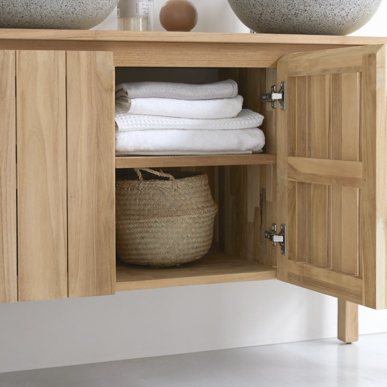 Jill - Mueble de almacenaje de teca maciza 120 cm