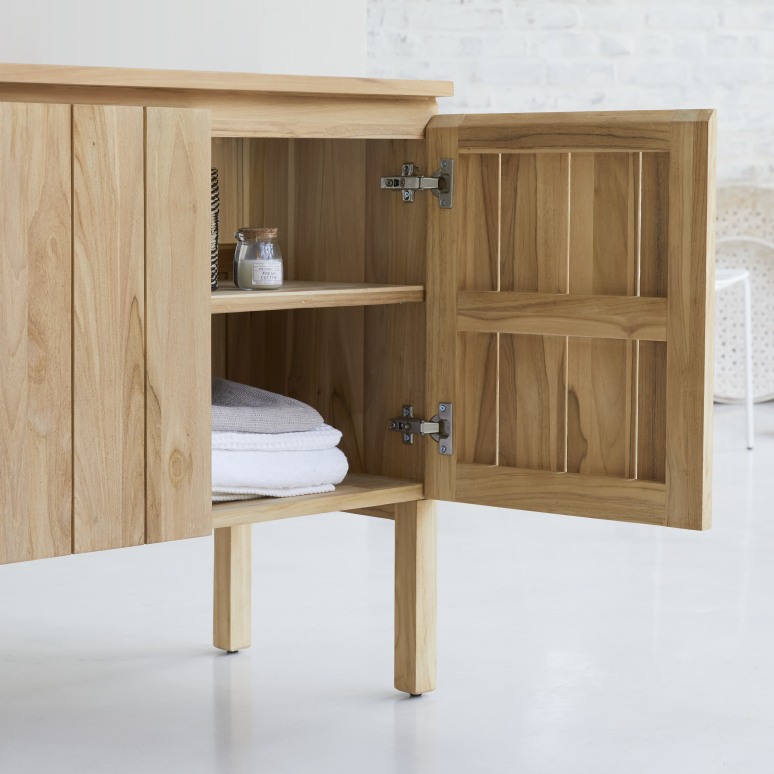 Jill - Meuble de rangement en teck massif 80 cm