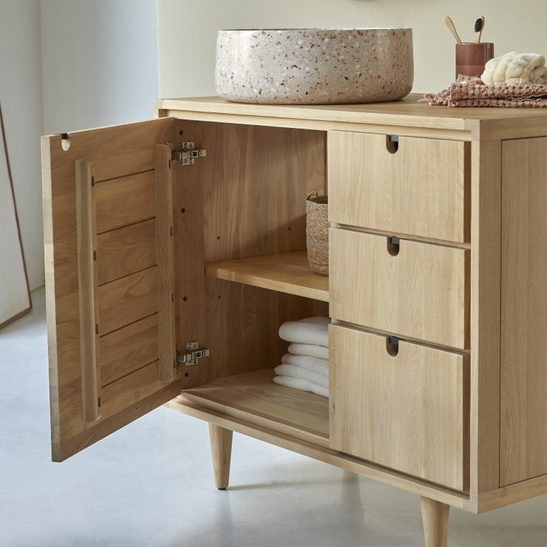 Jonàk - Meuble de rangement en chêne massif 95 cm